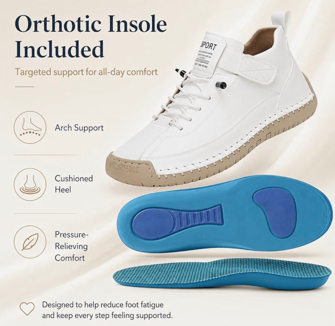 Comfortable Orthopedic Unisex Handmade Leather Comfy Shoes,
