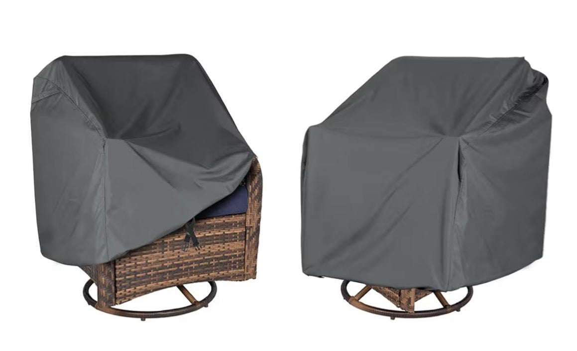 PATIO CHAIR COVERS SET 2 GRAY