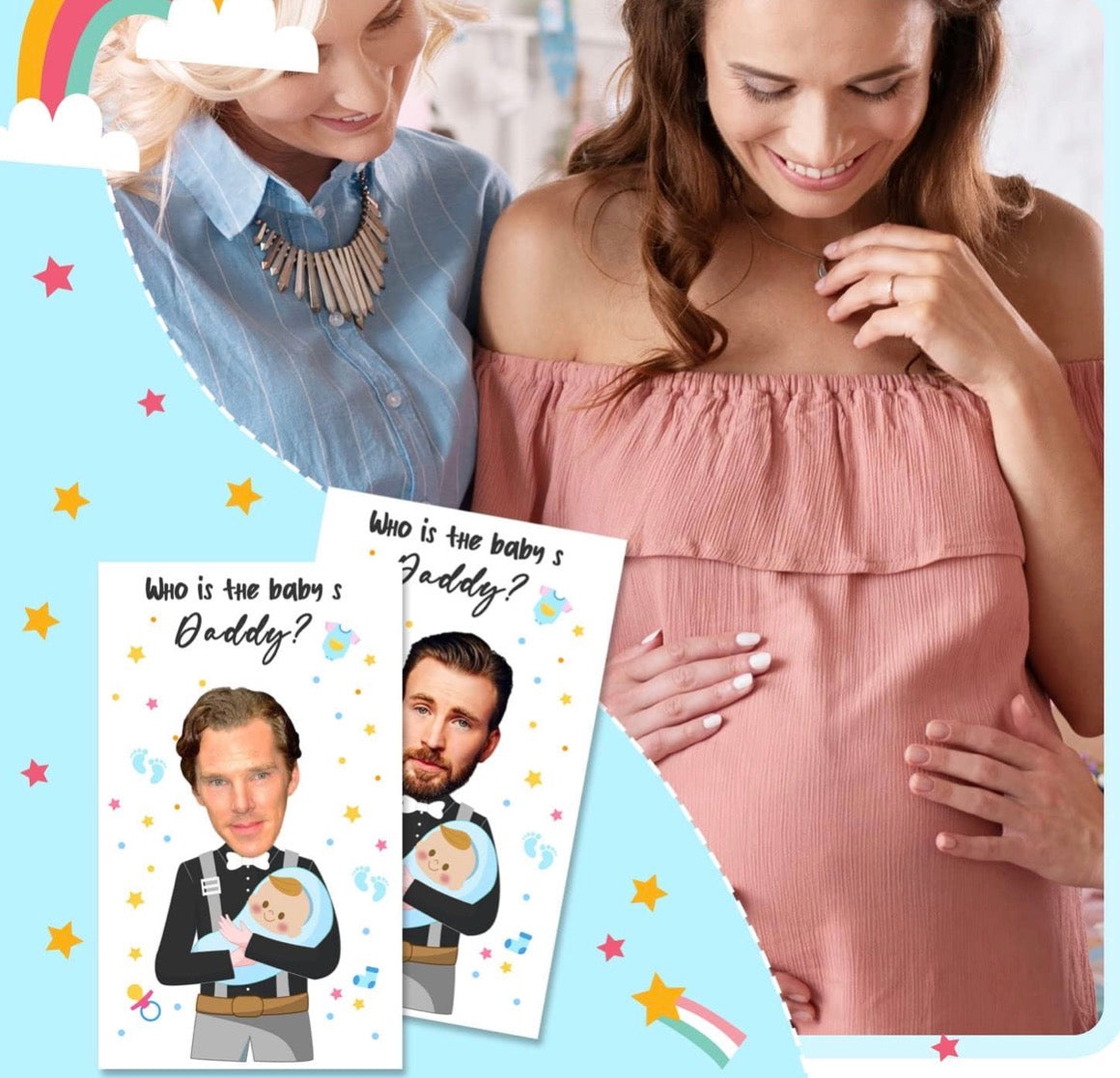 FUNNY BABY SHOWER SCRATCH OFF GAME CARDS