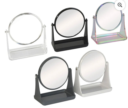 MAINSTAYS DOUBLE SIDED VANITY MIRROR -GRAY