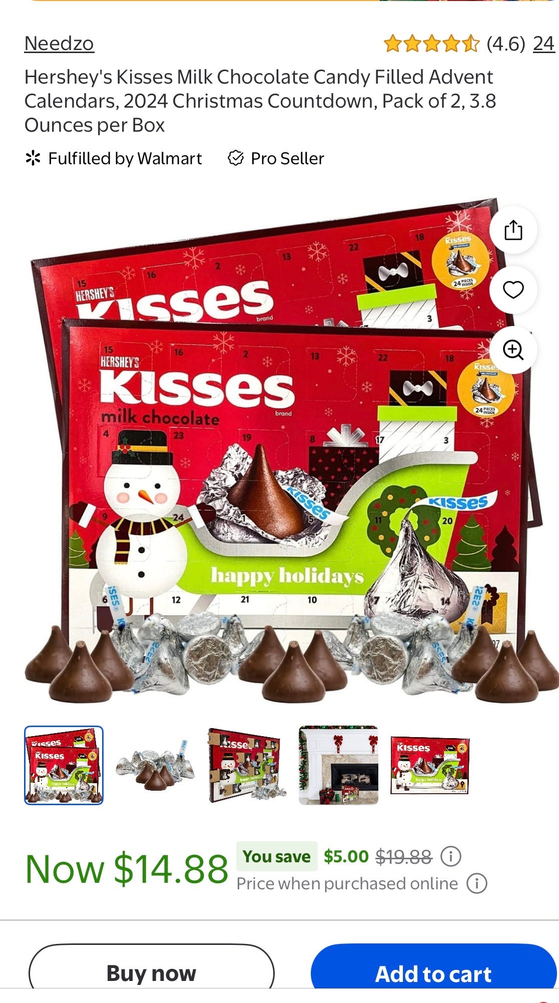 HERSHEYS KISSES ADVENT CALENDER