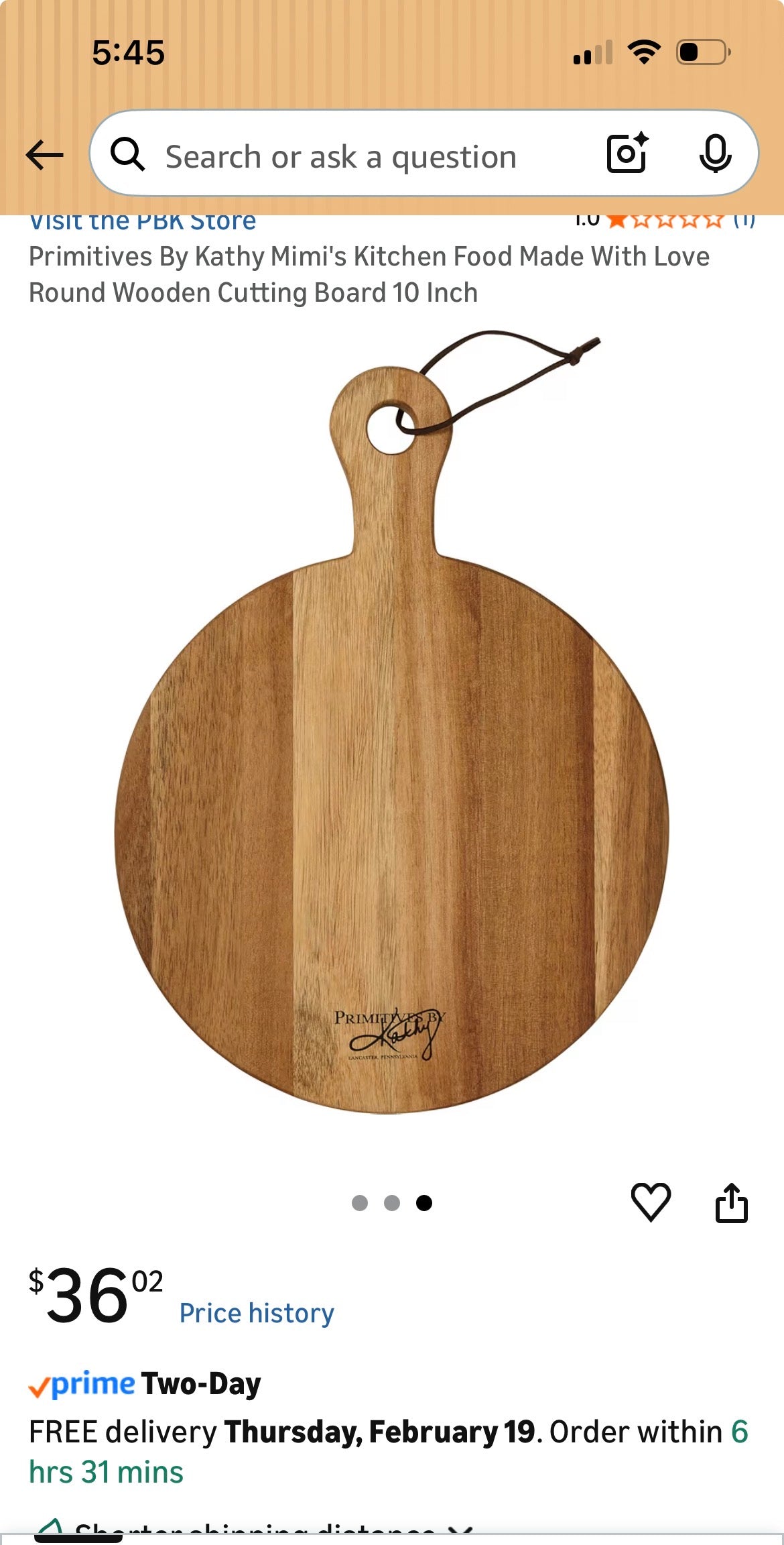 10'' ROUND CUTTING BOARD