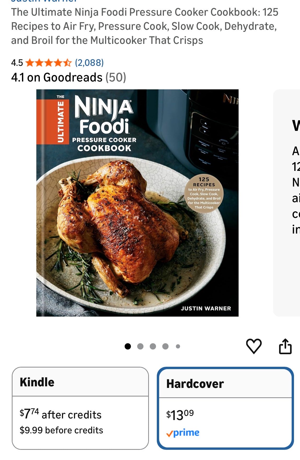 NINJA FOODI PRESSURE COOKER COOKBOOK hardcover