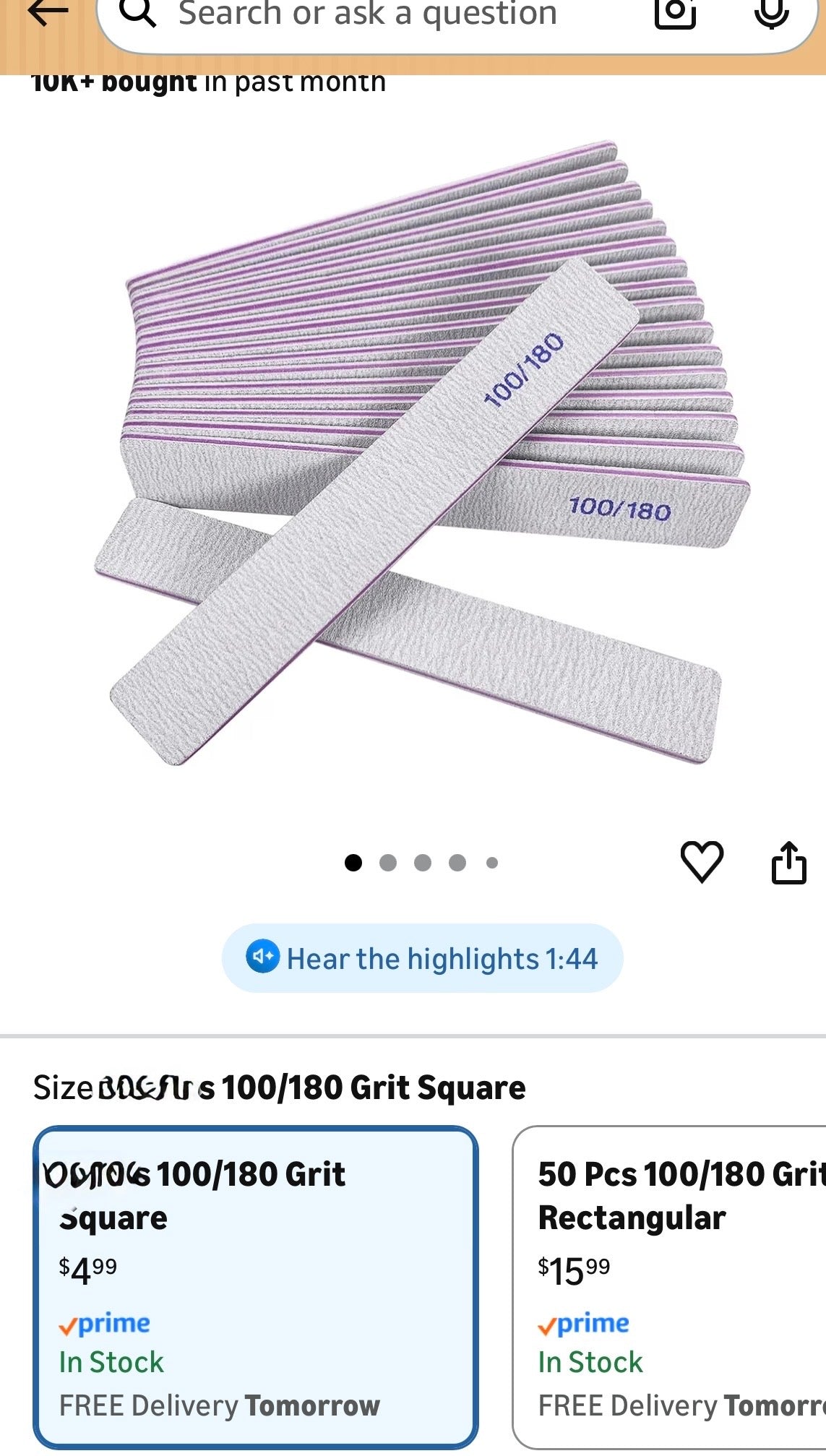 10 PACK NAIL FILES (11/180 grit)