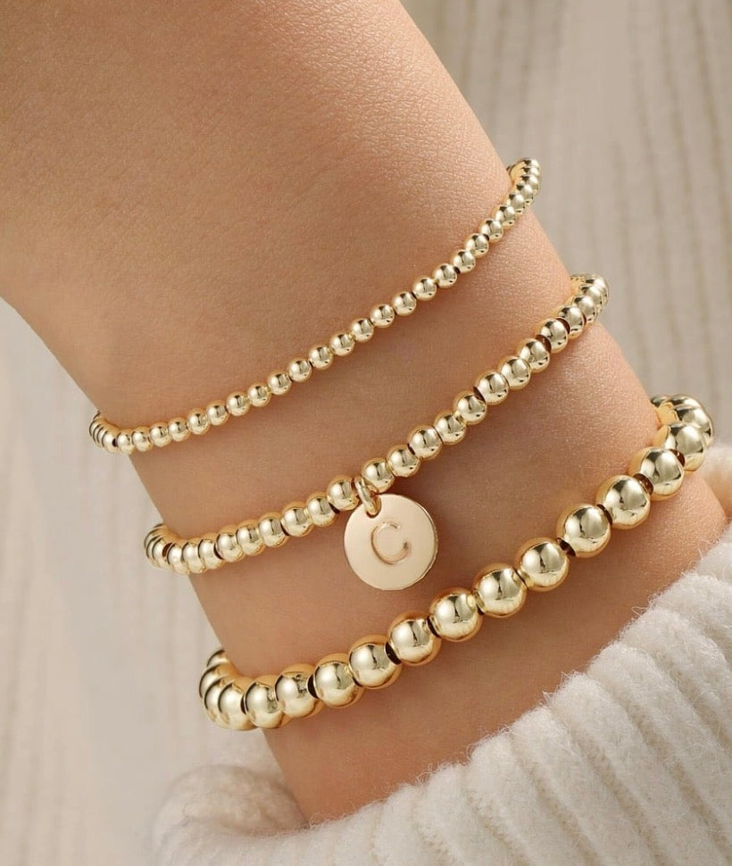 TURANDOSS GOLD BRACELET SET -LETTER -Y