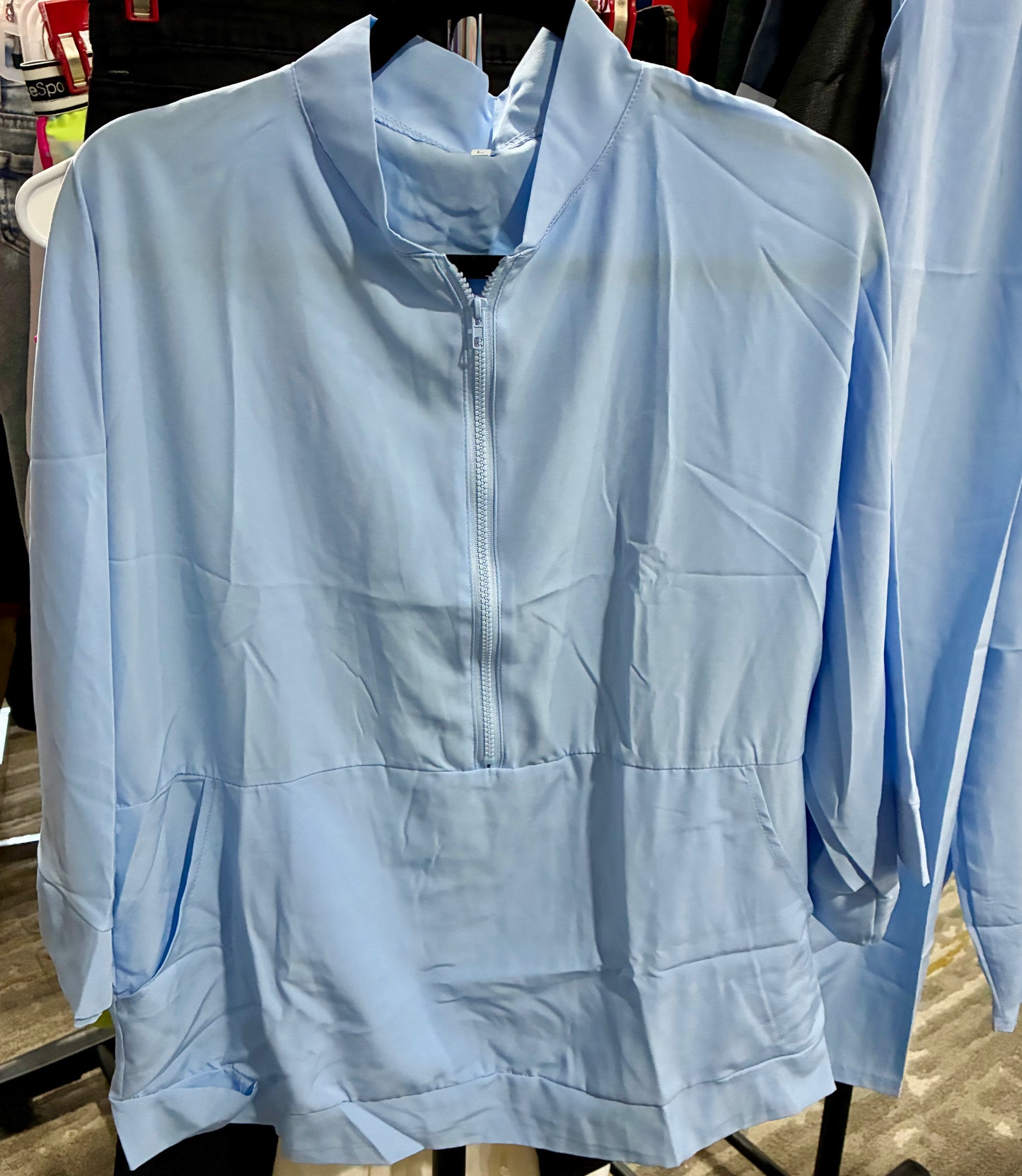 SATIN LT BLUE CAUSAL PANT SET