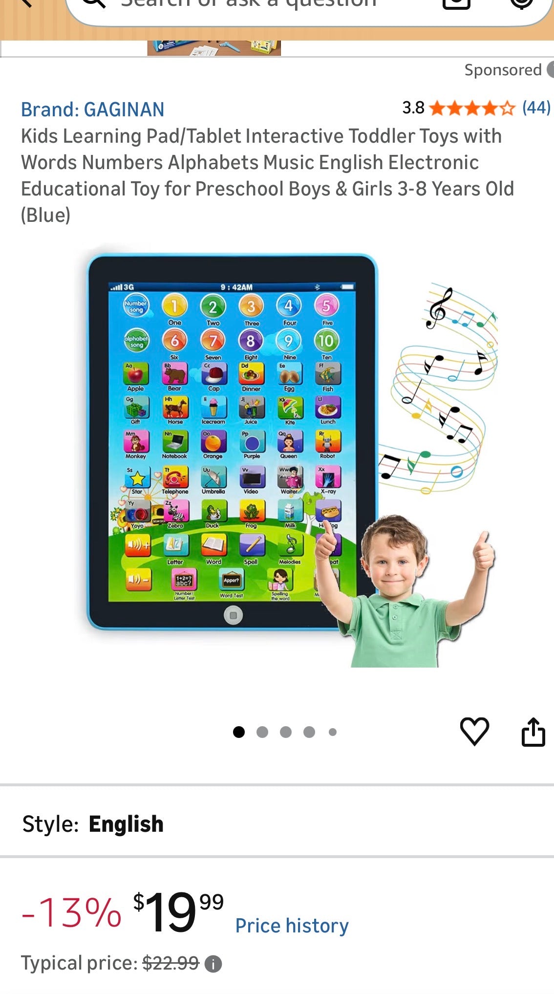 KIDS LEARNING PAD / INTERACTIVE TABLET