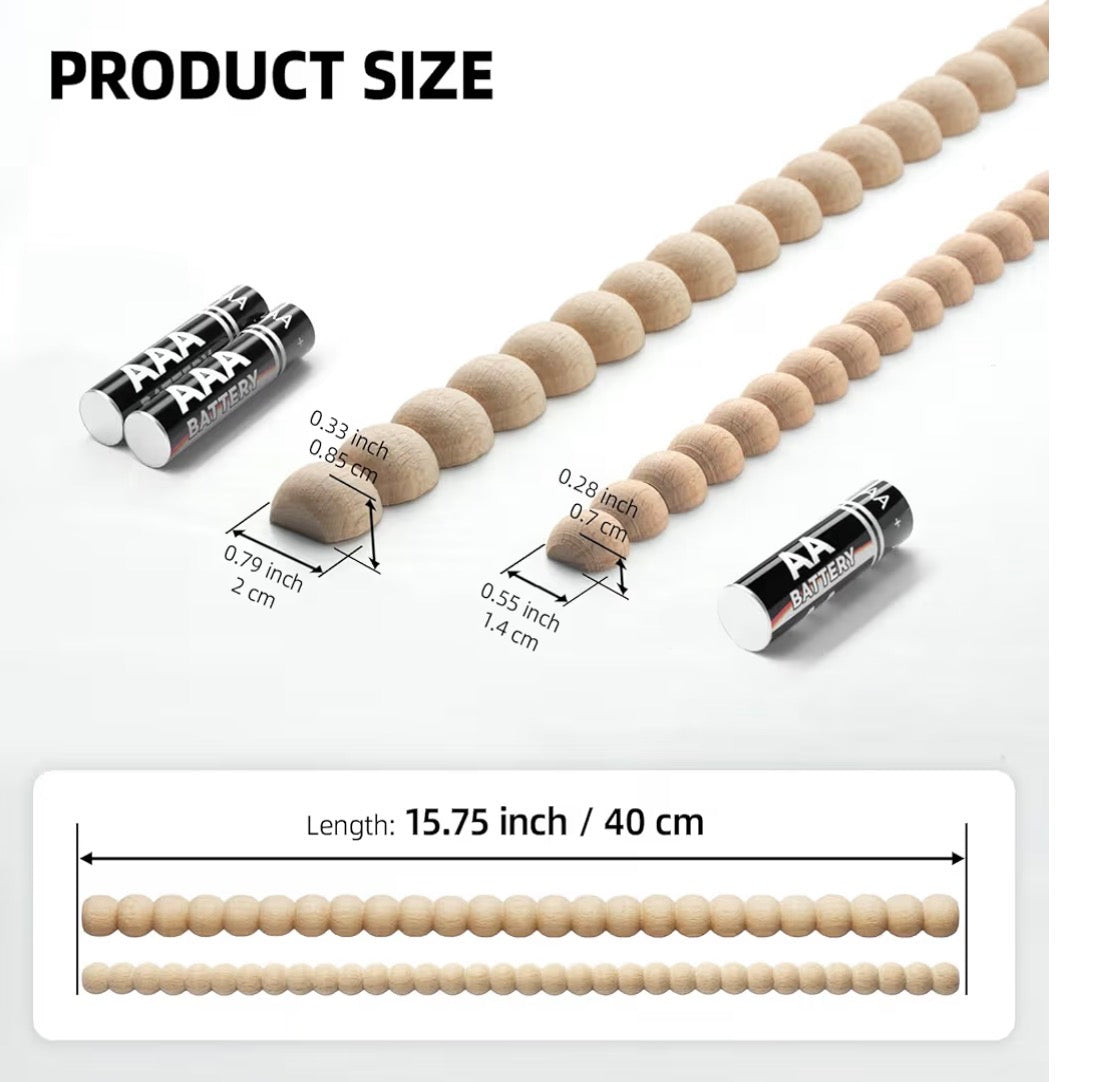 HALF WOODEN BEADS TRIM CRAFT SET
