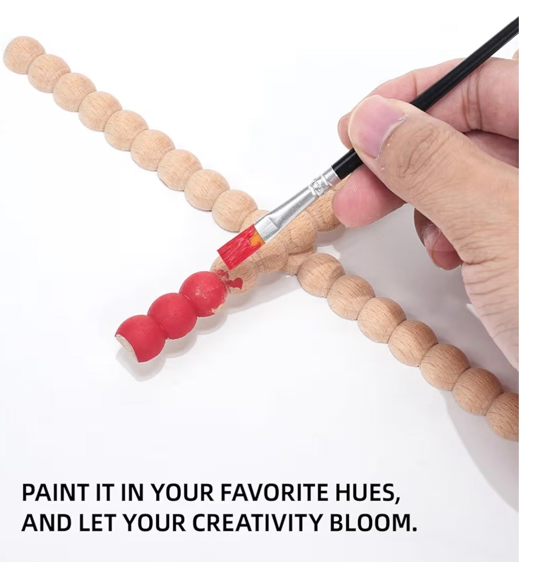 HALF WOODEN BEADS TRIM CRAFT SET