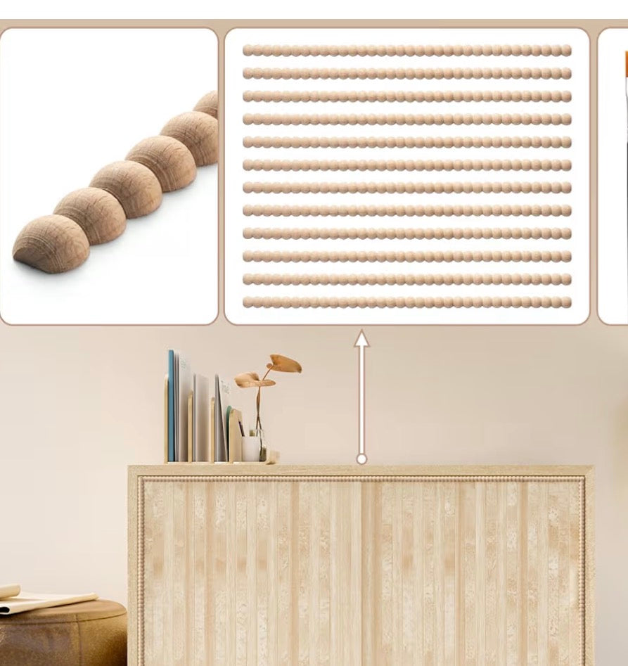 HALF WOODEN BEADS TRIM CRAFT SET