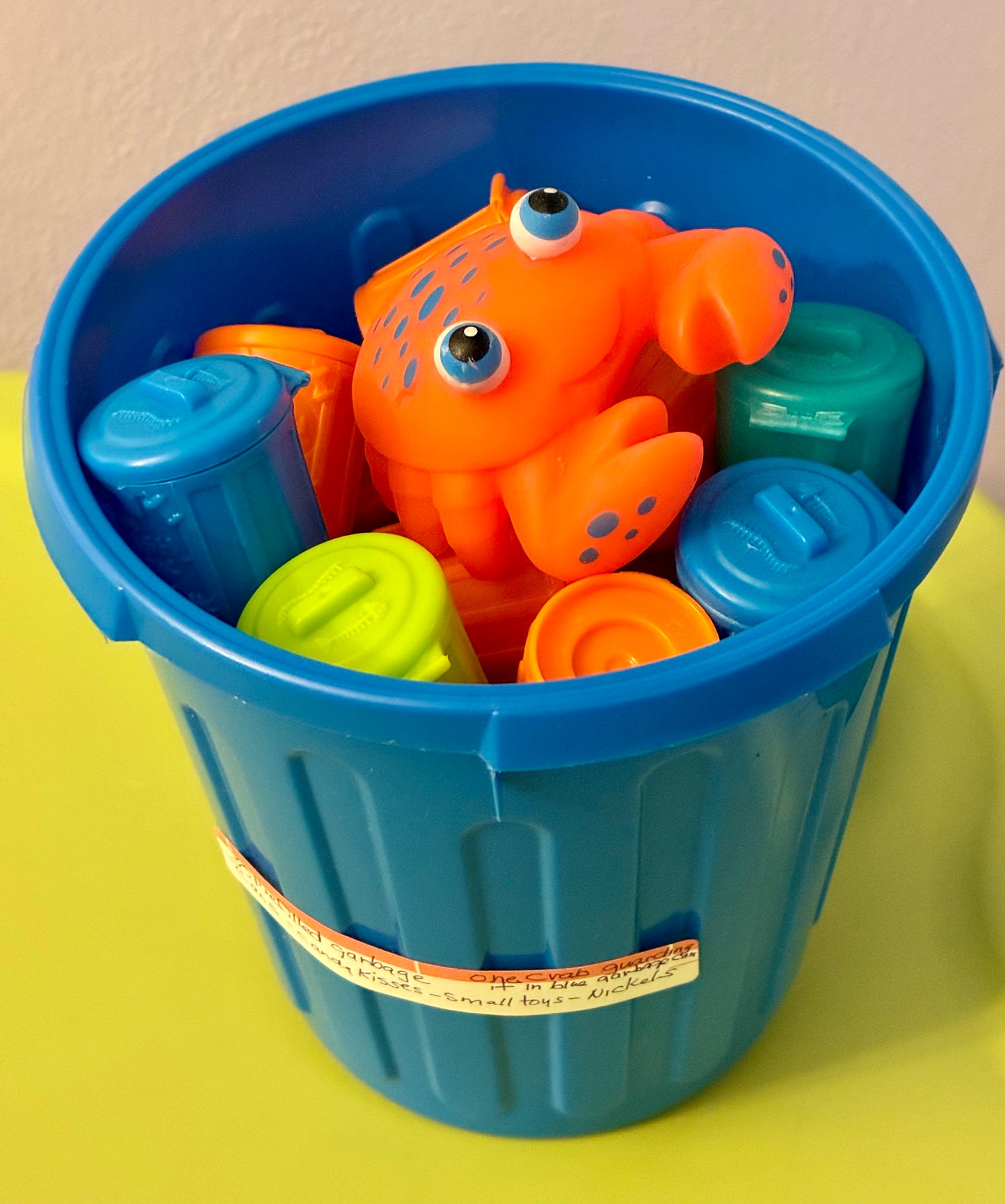 7'' GARBAGE CANISTER FILLED WITH MINI FILLED GARBAGE CANS