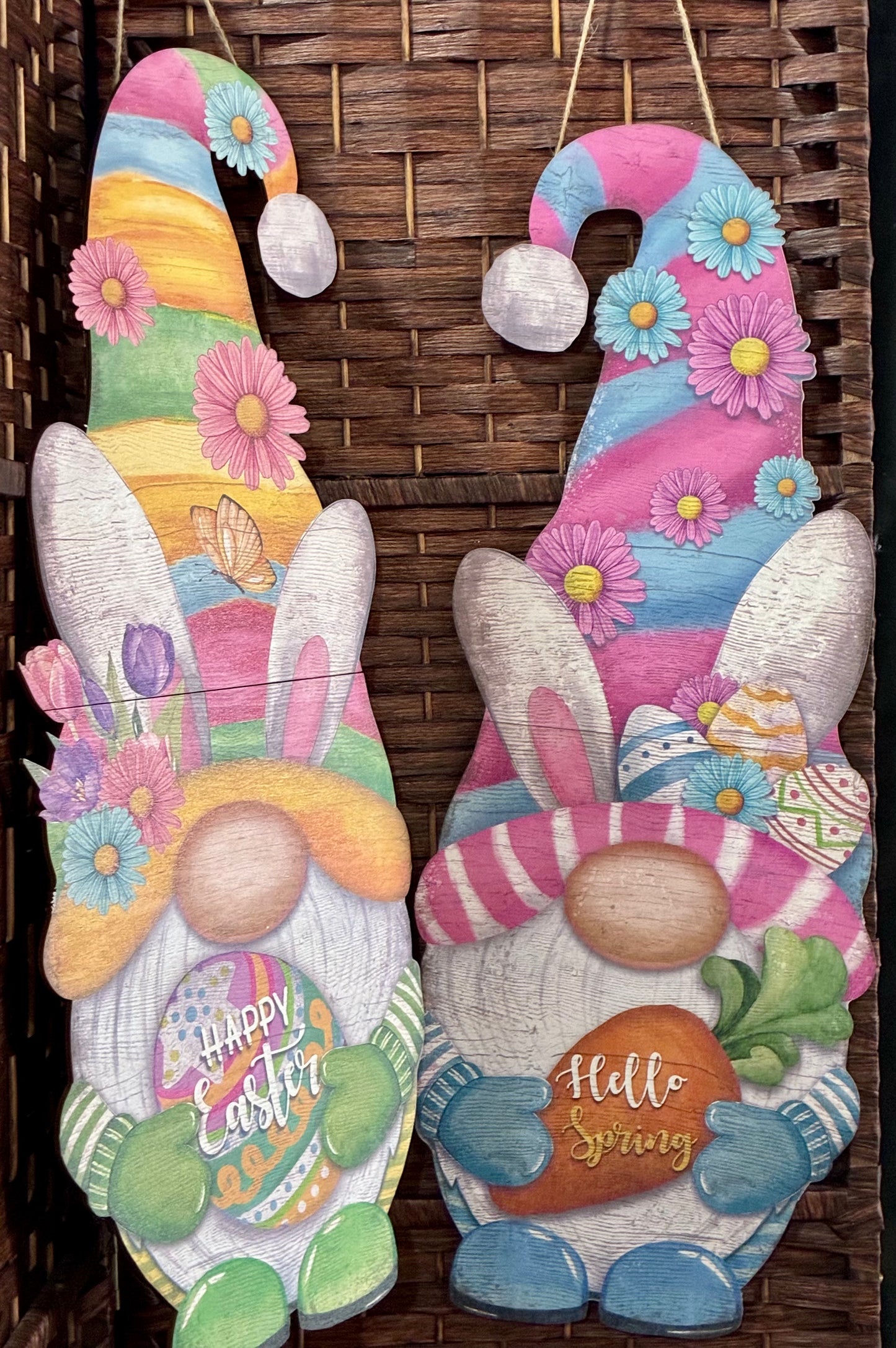 WOODEN EASTER BUNNY HANGING GNOMES