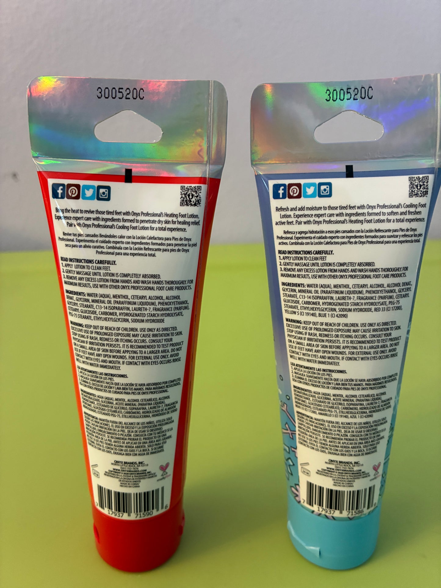 ONYX FOOT LOTION HEATING/ COOLING 2.2oz/65ML