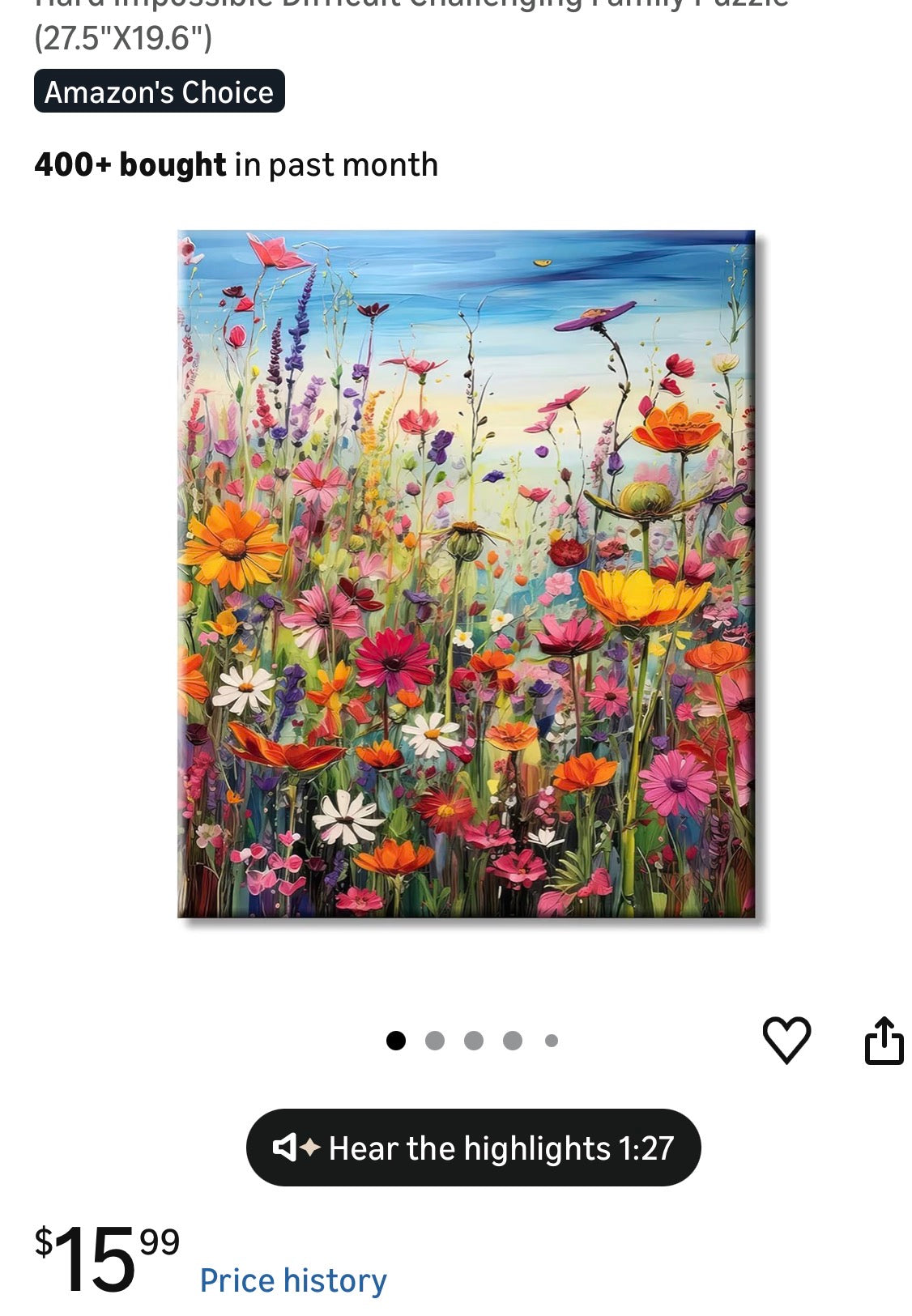BEAUTIFUL FLOWERS 1000 PC PUZZLE