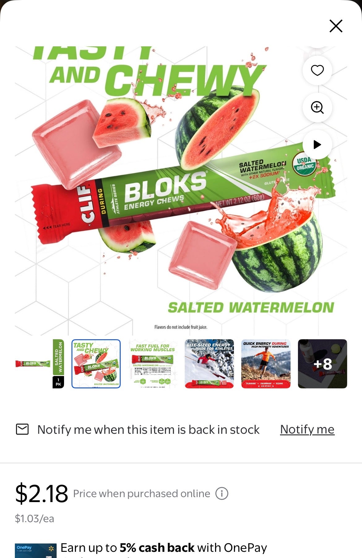 CLIF BAR ENERGY CHEW BLOKS 2.12 oz
