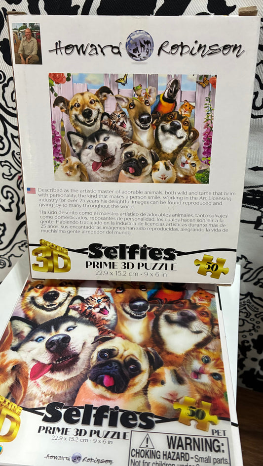 Prime 3D " SELFIES " puzzle featuring PETS.
