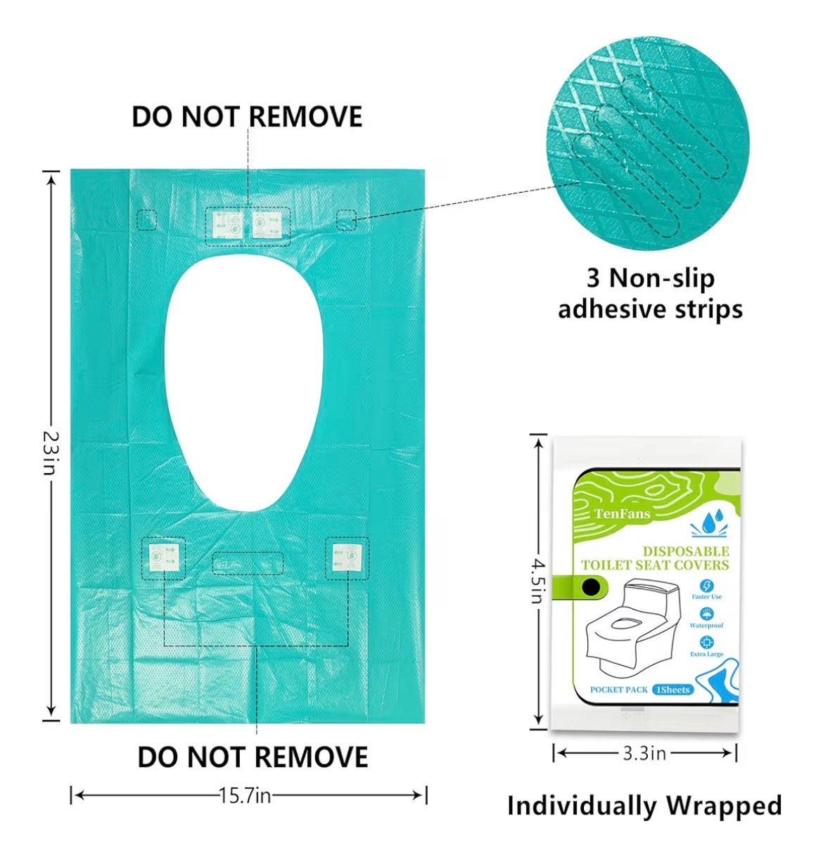 DISPOSABLE TOILET SEAT COVERS 8 PK
