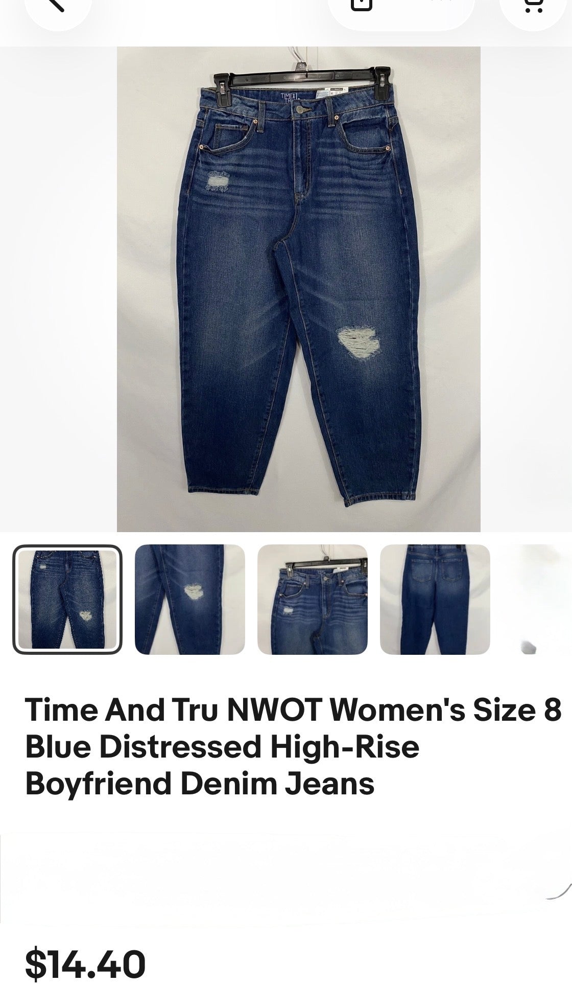 Women's Size 8 Blue Distressed Denim Jeans
