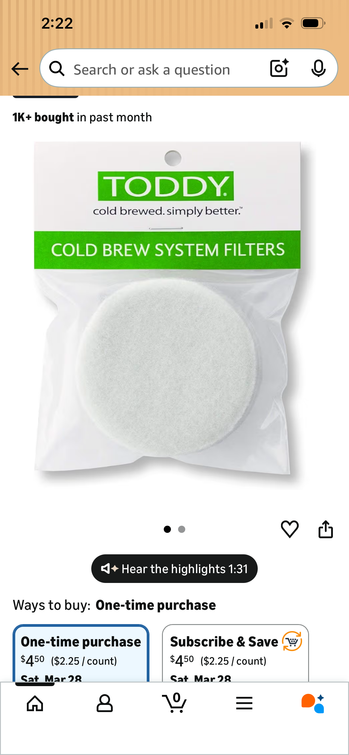 TODDY COLD BREWED FILTERS