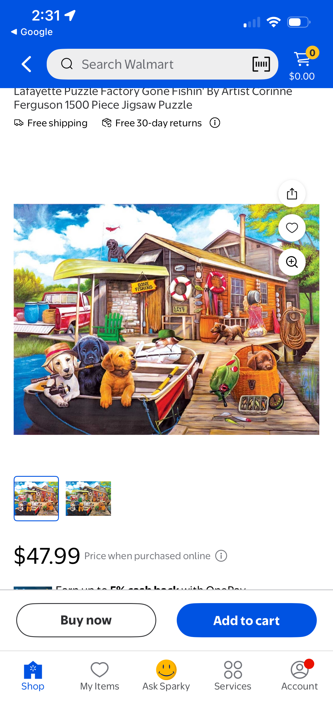 GONE FISHIN 1500 PC PUZZLE
