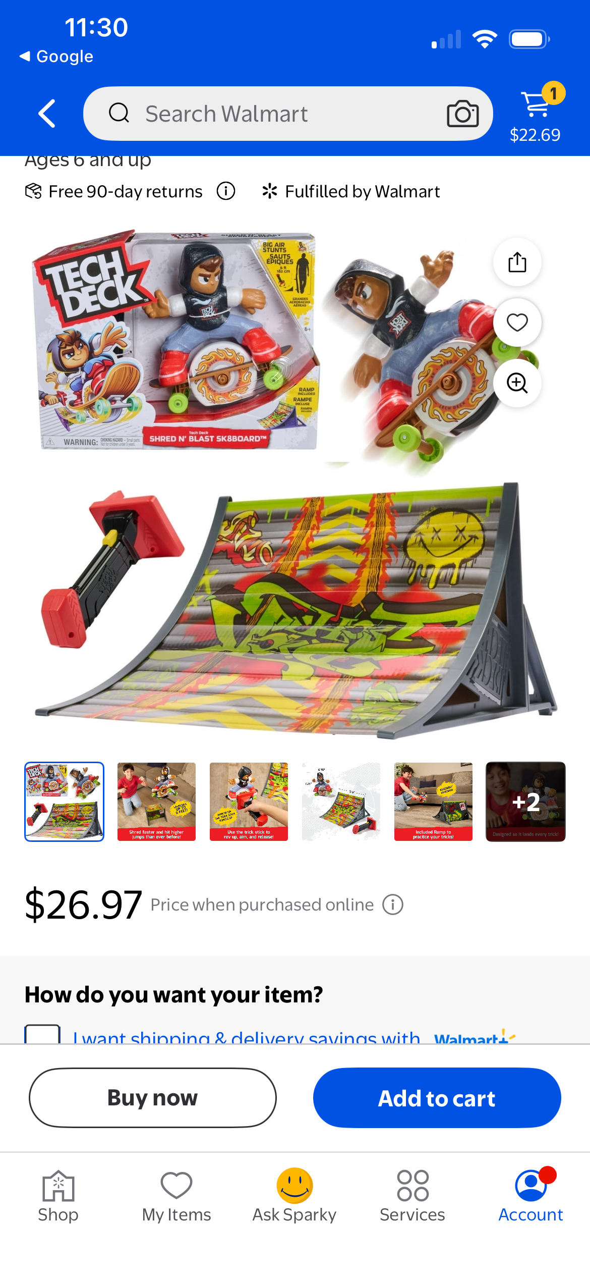 TECH DECK SHRED N BLAST SK8BOARD