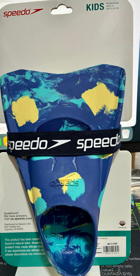 NAVY MARBLE SPEEDO KIDS SWIM FIN