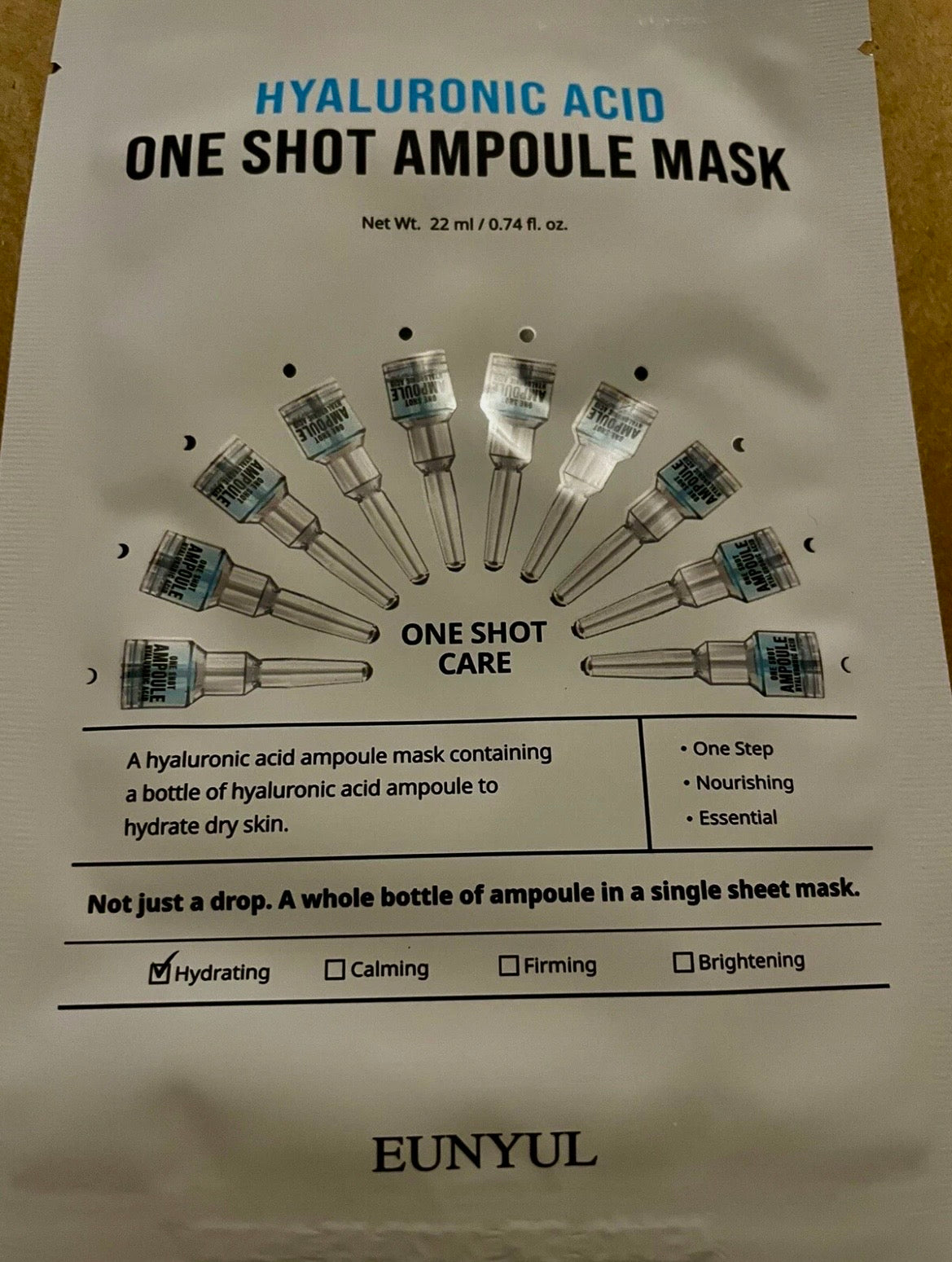 2 ONE SHOT AMPOULE MASK HYALURONIC ACID