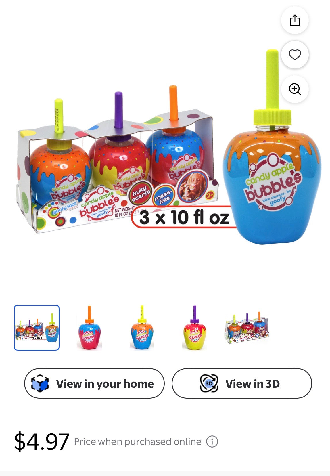 Goofy Foot Designs Candy Apple Bubbles 3-Pack