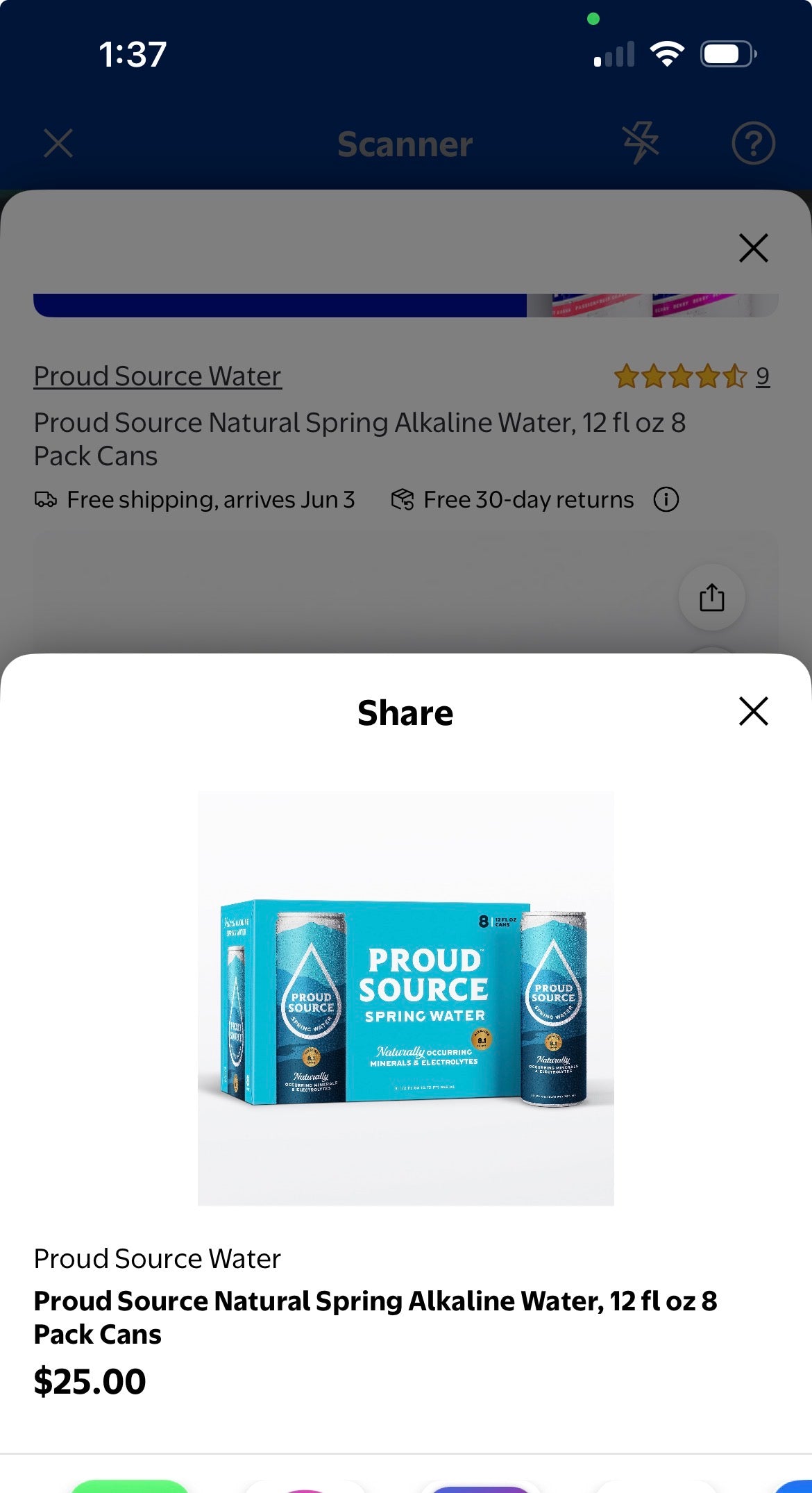 PROUD SOURCE SPRING WATER 8 PK of 16OZ CANS