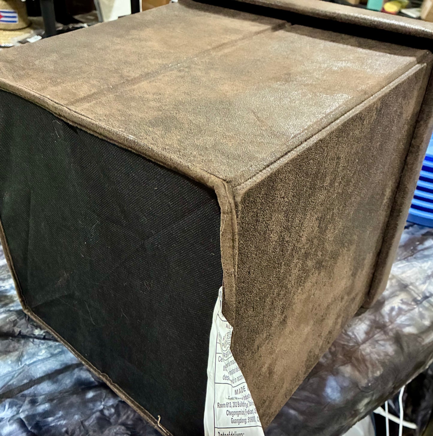 BROWN STORAGE OTTOMAN