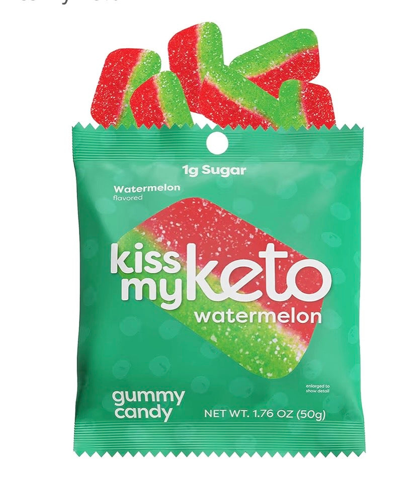 Gummy Candy, Watermelon Slices, 6 Bags, 1.76 oz Each, of Kiss My Keto