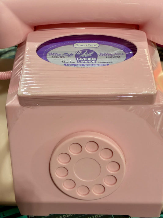Pink Rotary Phone Tissue Box Holder Retro Cover