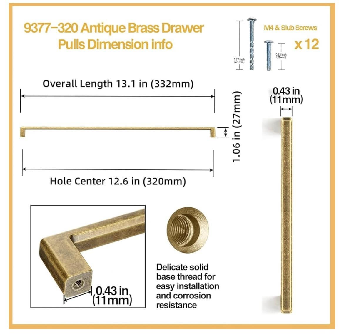 Antique Brass Drawer Pulls