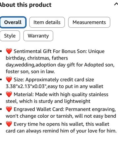 Metal Wallet Card Stepson