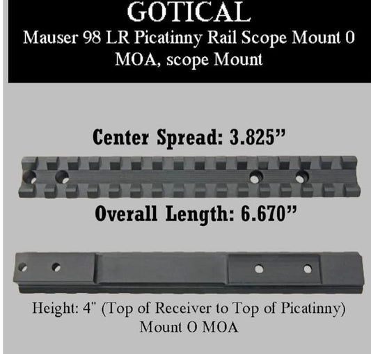 GOTICAL MAUSER 98 LR PICATINNY RAIL SCOPE MOUNT