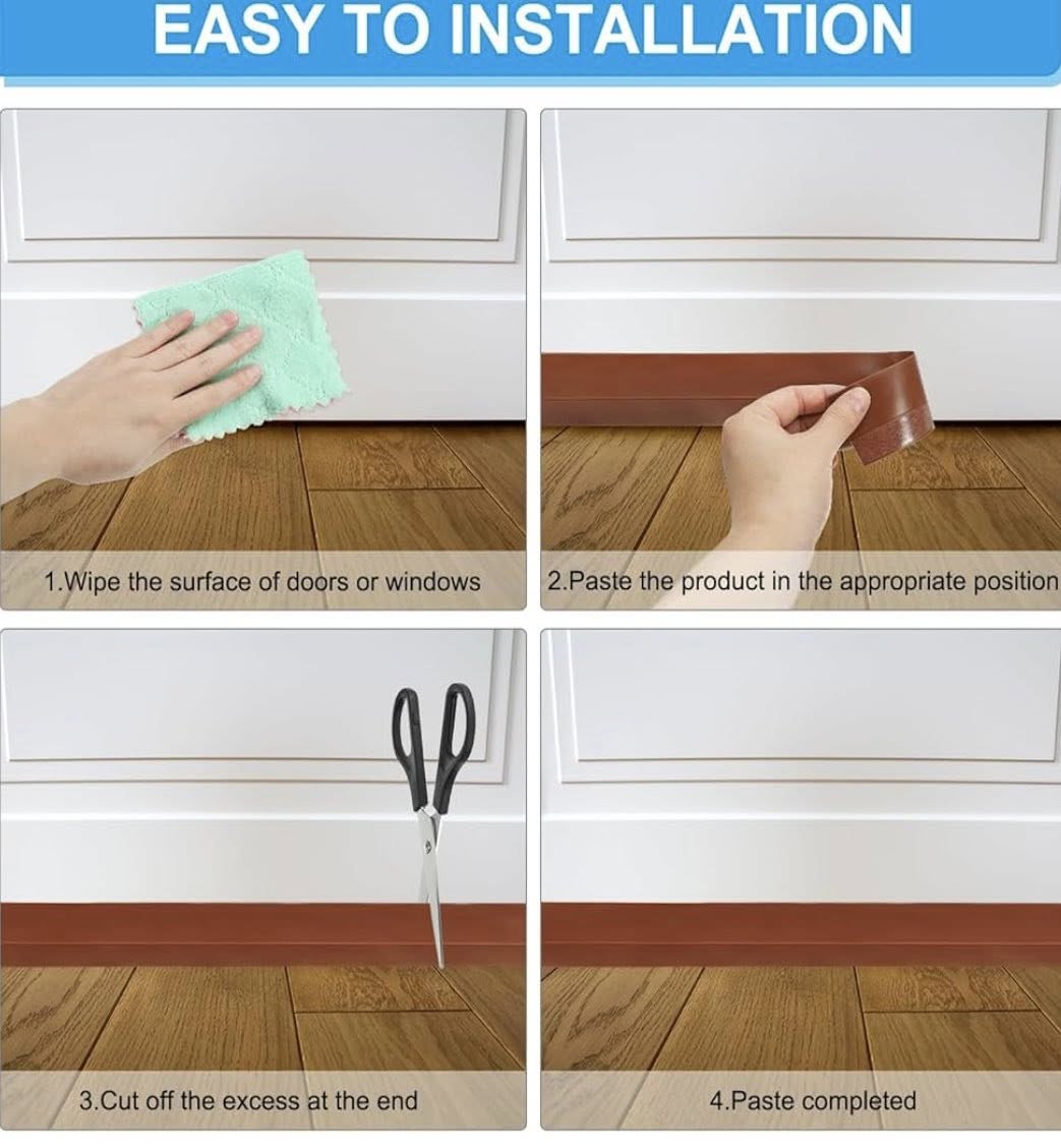 PATIKIL DOOR DRAFT STOPPER 3.3 FT SILICONE 2''WIDE