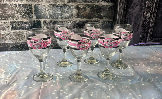 "PROMOTED TO COUGAR" GLASS SET OF 6