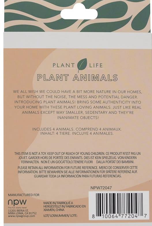 4 PC PLANT ANIMALS DECORATIONS