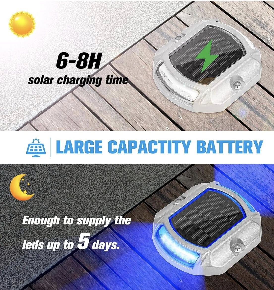 VOLISUN'S SOLAR WATERPROOF OUTDOOR WARNING STEP LIGHTS 12 PACK