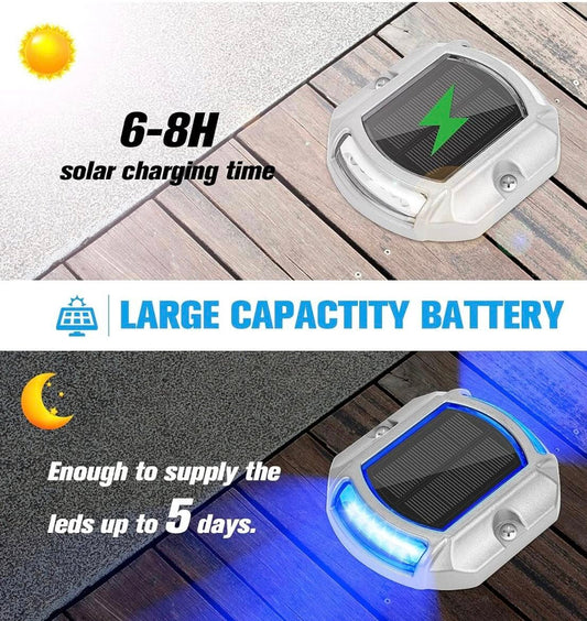 VOLISUN'S SOLAR WATERPROOF OUTDOOR WARNING STEP LIGHTS 12 PACK