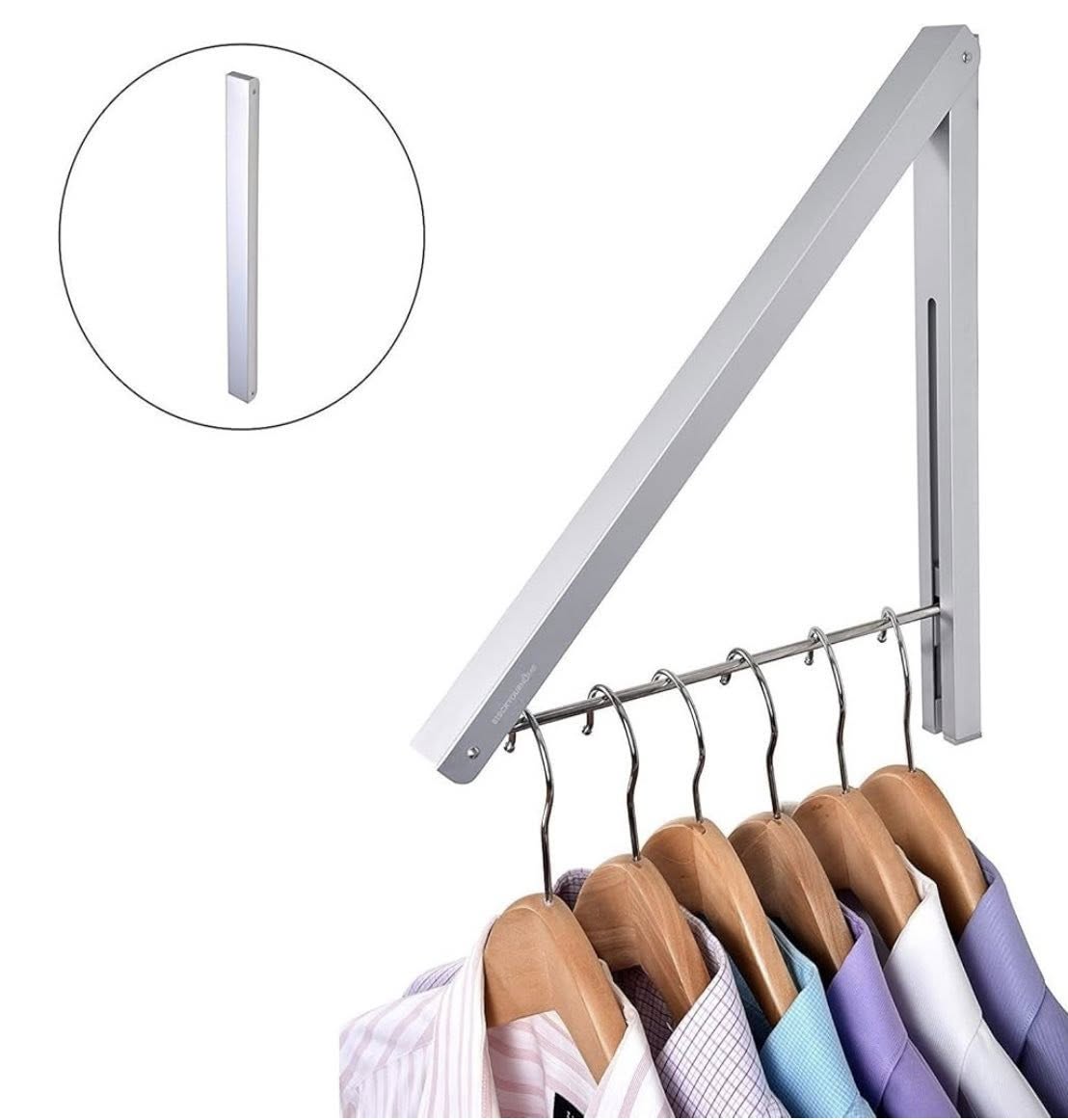SINGLE FOLDABLE CLOTHING RACK WALL MOUNTED