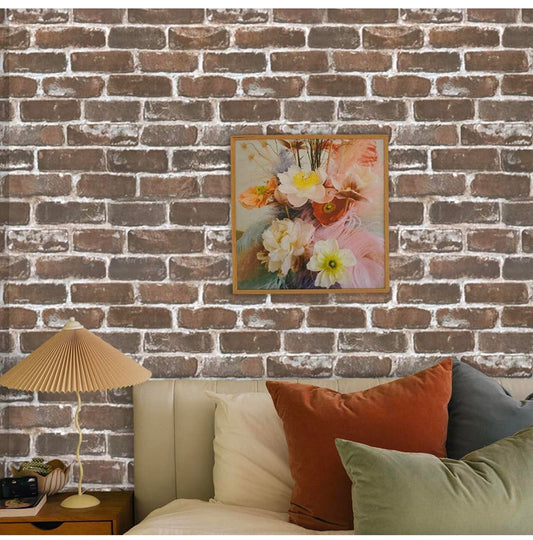 Rustic Brown Brick Wallpaper
