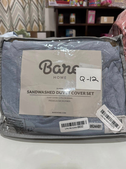 QUEEN Sandwashed Duvet Cover Set