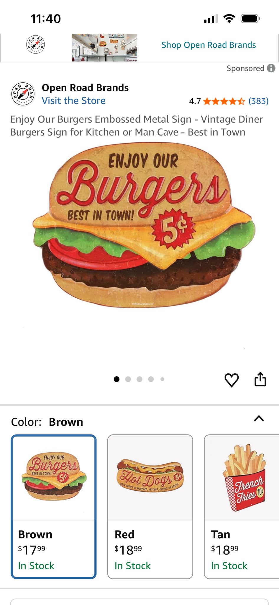 OPEN ROAD BRANDS METAL SIGN SET