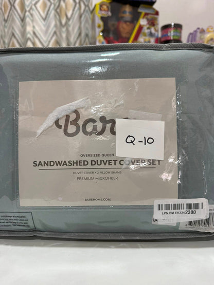 QUEEN Sandwashed Duvet Cover Set