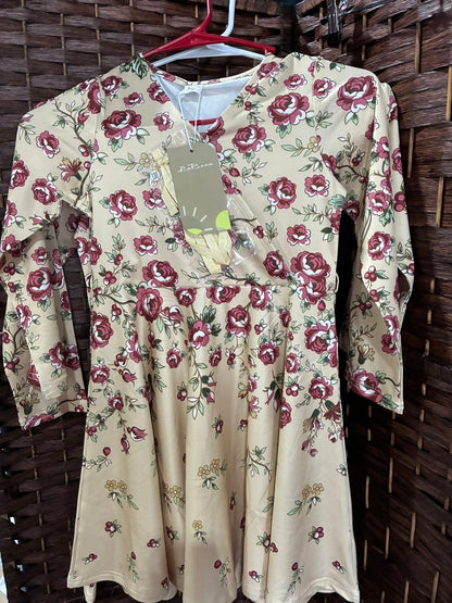 LaBeca GIRLS V-NECK PRINTED A LINE CASUAL PARTY DRESS