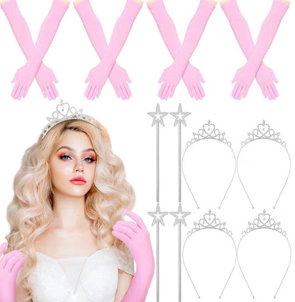 16 pc  PINK PARTY FAVOR ACCESSORIES TIARA,GLOVES, @ WANDS