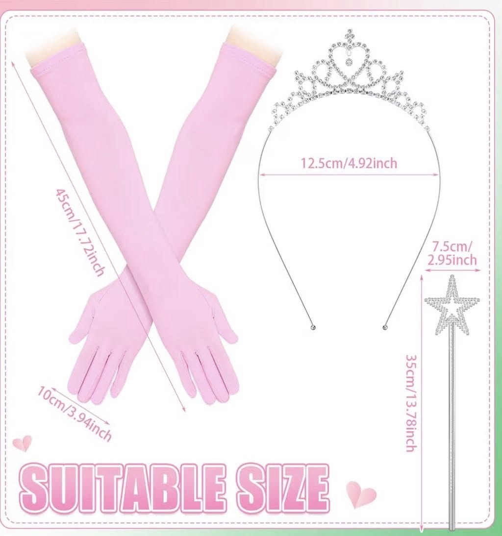 16 pc  PINK PARTY FAVOR ACCESSORIES TIARA,GLOVES, @ WANDS