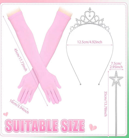 16 pc  PINK PARTY FAVOR ACCESSORIES TIARA,GLOVES, @ WANDS