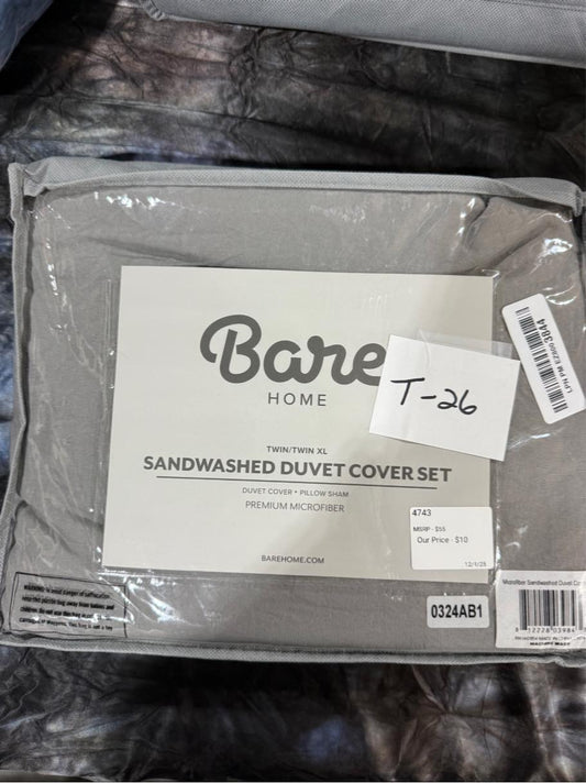 TWIN Sandwashed Duvet Cover Set